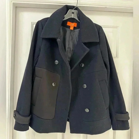 Joe Fresh Wool Blend Pea Coat Unique Texture Pocket Design Size 4 - Picture 3 of 8